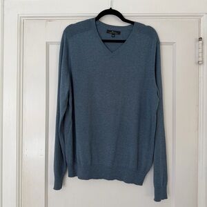 Marc Anthony 90% Cotton/10% cashmere Men’s Large Slate Blue V‑Neck Sweater